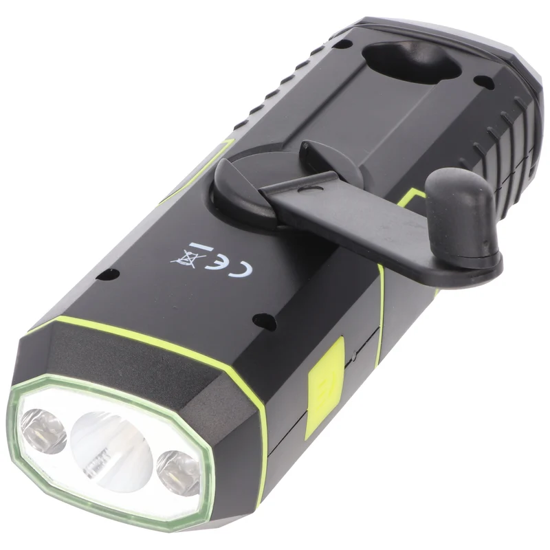 Xcell Dynamo Taschenlampe mit FM Radio, Alarm und Powerbank-Funktion, Anti-Blackout, aufladbare Notfall-Leuchte, 4in1 LED-Taschenlampe