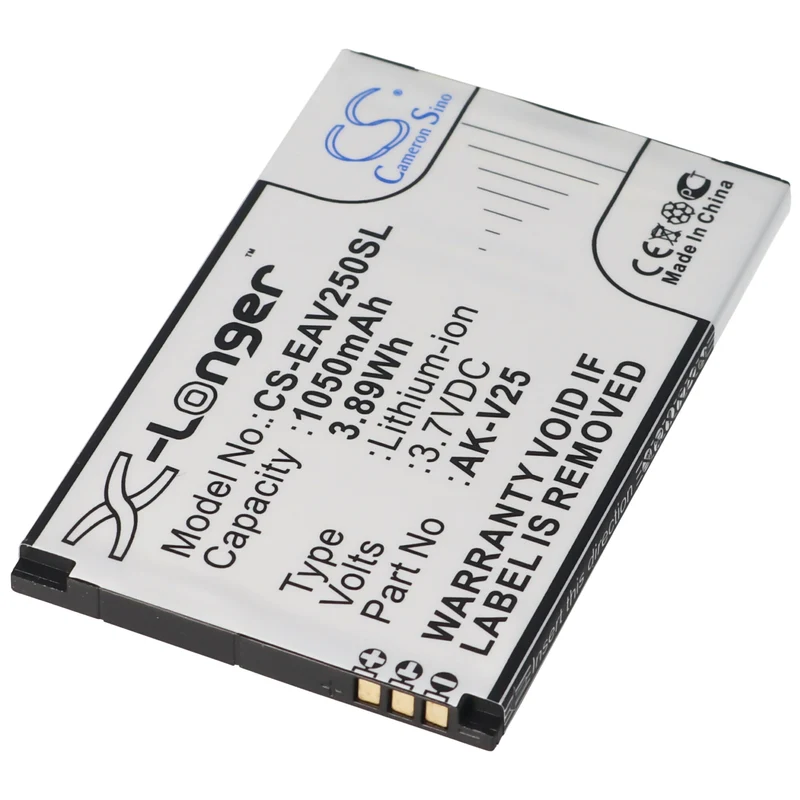 AccuCell Akku passend für Emporia AK-V25, AK-V25 V2.0, Emporia Euphoria, Pure 66,5 x 42,1 x 4,1mm