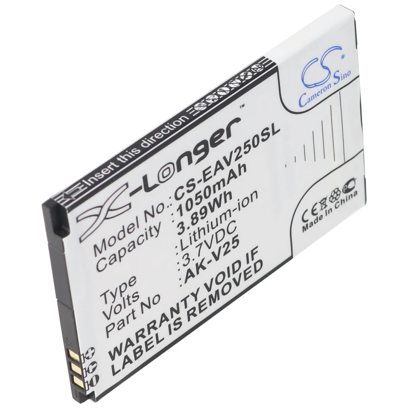 AccuCell Akku passend für Emporia AK-V25, AK-V25 V2.0, Emporia Euphoria, Pure 66,5 x 42,1 x 4,1mm