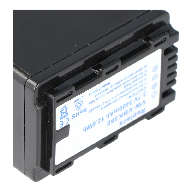 AccuCell Akku passend für Panasonic VW-VBK360, VW-VBK180 3,7 Volt 3400mAh