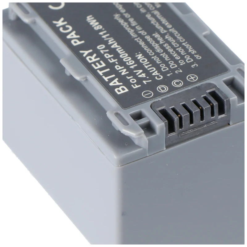 AccuCell Akku passend für Sony NP-FP70, Sony NP-FP71 dunkelgrau