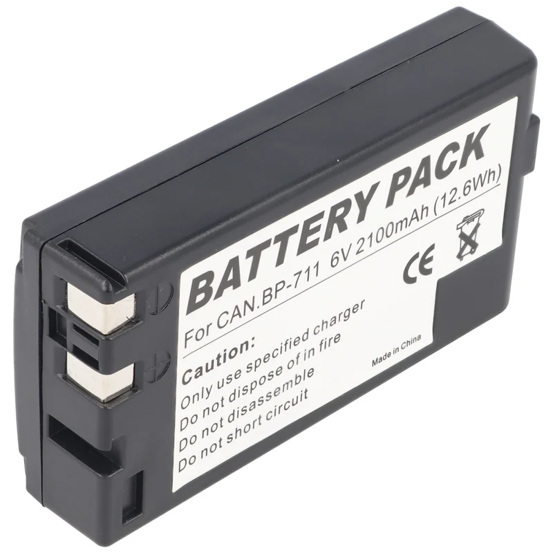 AccuCell Akku passend für Canon BP-711, BP-714, BP-726, 6 Volt 2100mAh