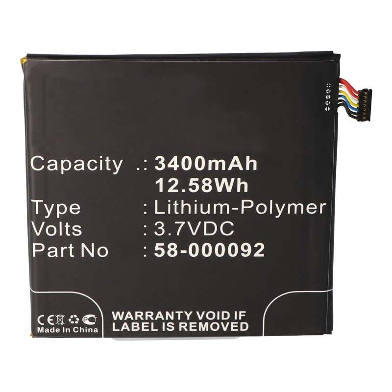 AccuCell Akku passend für Amazon Kindle Fire HD 6, ST06, 26S1006, 58-000092 3,7 Volt 3400mAh