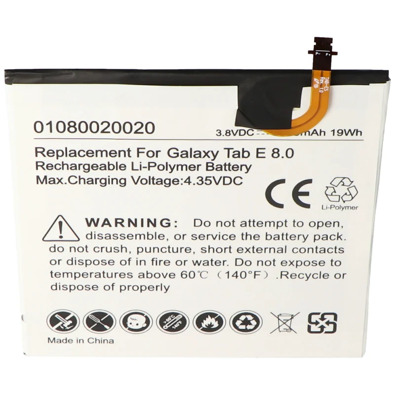 AccuCell Akku passend für Samsung Galaxy Tab 5, Samsung Galaxy Tab E 8.0, Samsung Galaxy Tab E 8.0 4G LTE, Samsung Galaxy Tab E 8.0 TD-LTE