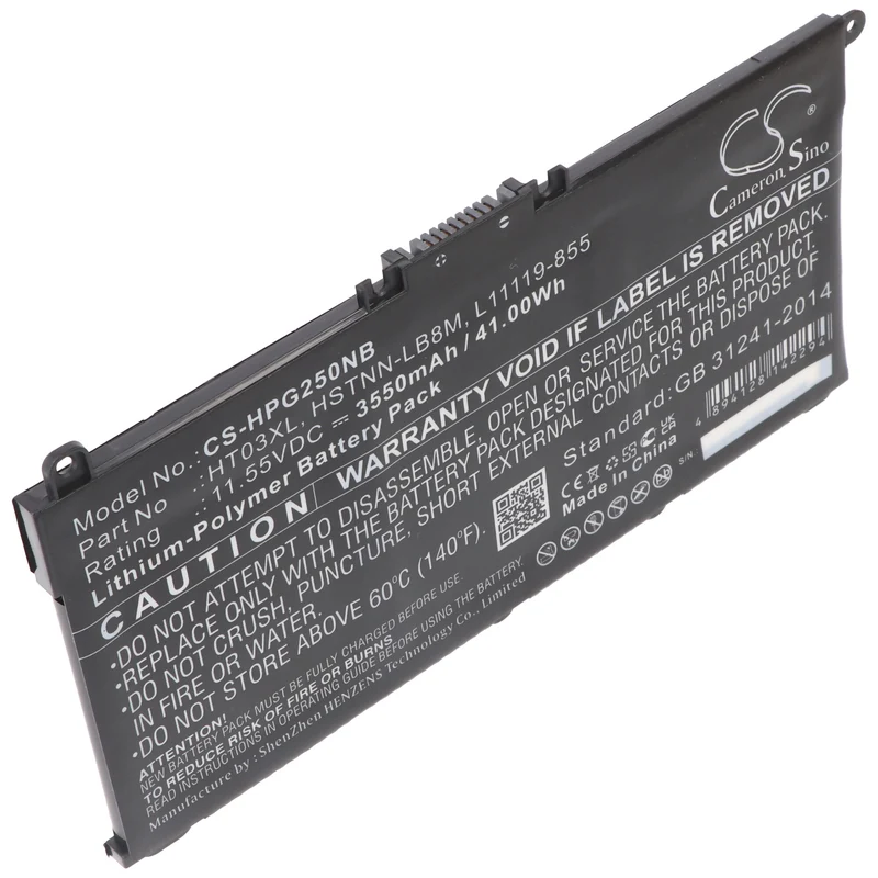 AccuCell Akku passend für HP Pavilion 15-CC, Li-Polymer, 11,55V, 3630mAh, 42Wh, schwarz
