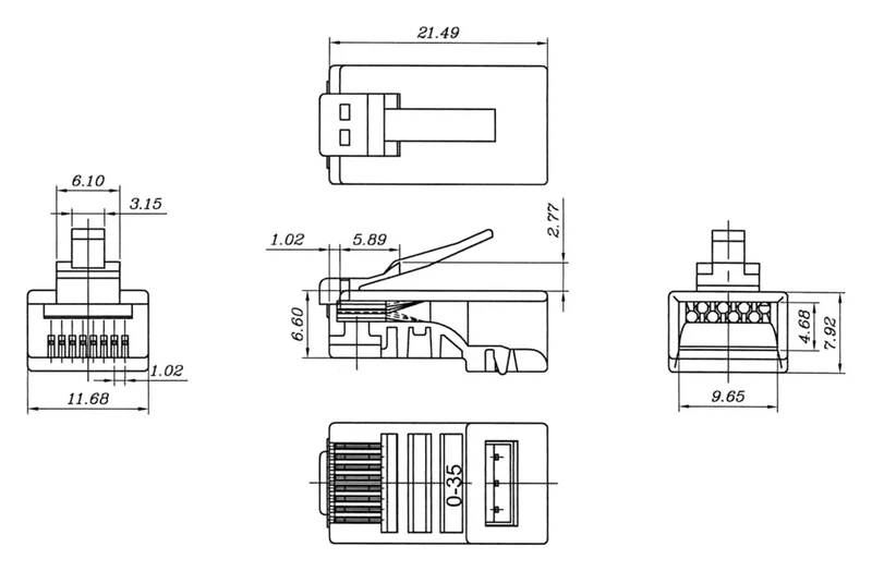 Goobay RJ45 Stecker, CAT 6 UTP ungeschirmt - für Rundkabel