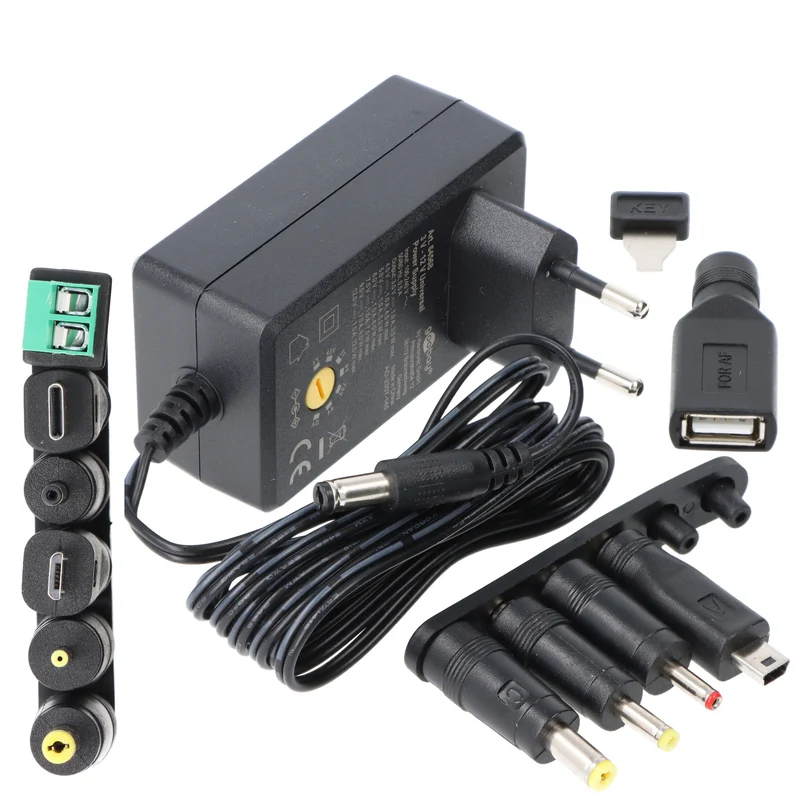 Goobay 3 V - 12 V Universal-Netzteil inkl. 6 DC-Adapter - max. 12 W und 1 A