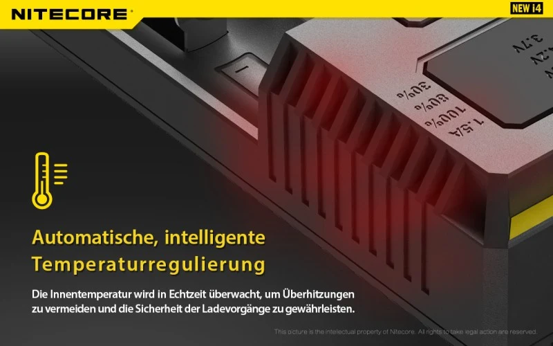 Nitecore Ladegerät Intellicharge NEW i4 mit 4 Ladeschächten NC-i4