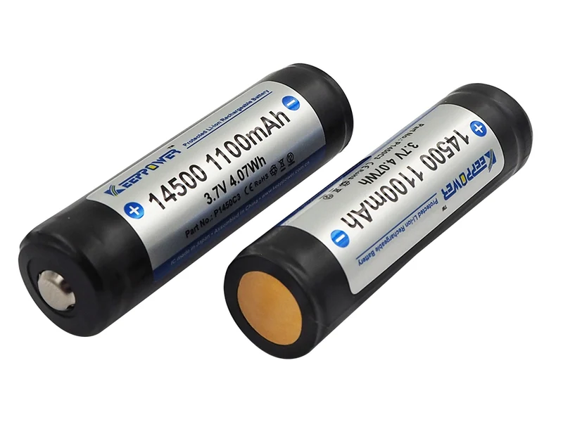 Keeppower 14500 - 1100 mAh, 3,6 - 3,7V Li-Ion-Akku PCB geschützt P1450C3
