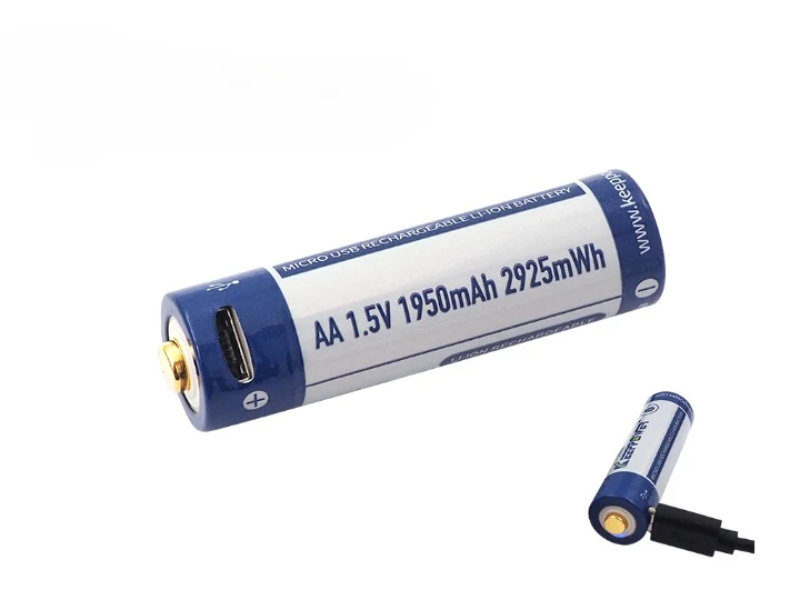 Keeppower AA 1,5V 2925mWh (ca. 1950mAh) Lithium Ionen Akku (Wiederaufladbar über micro USB)