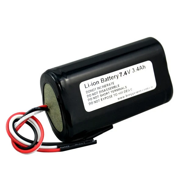 Keeppower 2S1P 18650 3400mAh Li-Ion Akku mit BMS-Schutz (NCR18650B) mit Kabelanschluss