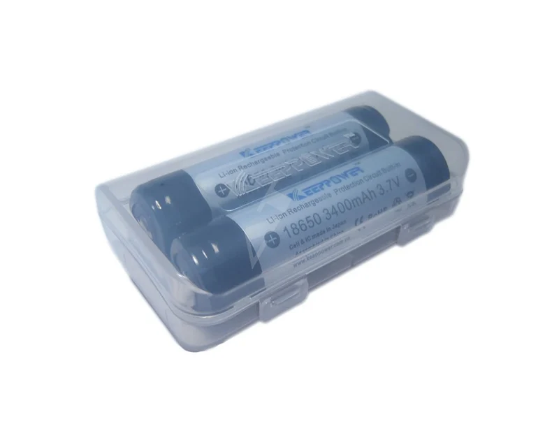 Keeppower Box für 2x 18650 (transparent) M3