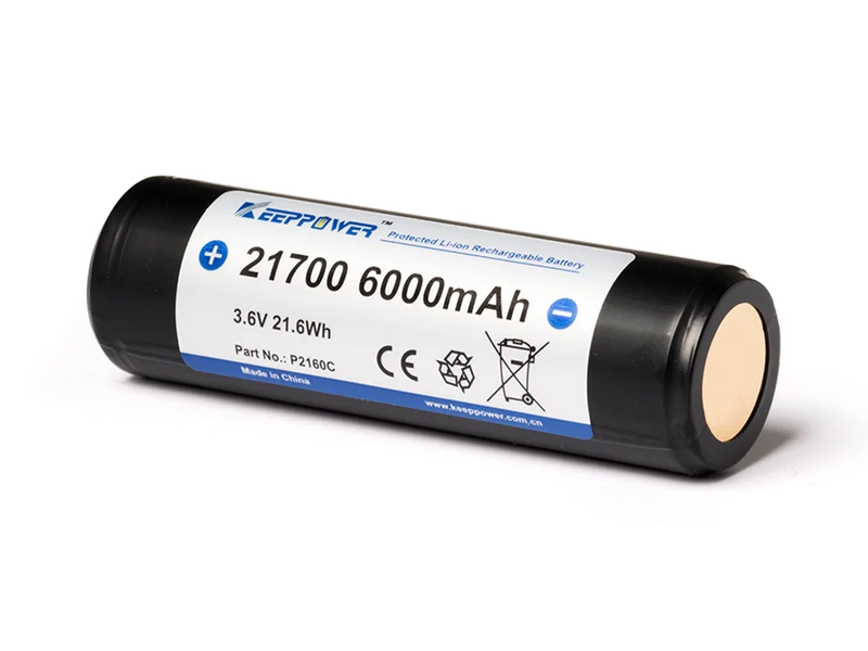 Keeppower 21700 6000mAh 3,7V Li-Ion Akku PCB geschützt P2160C
