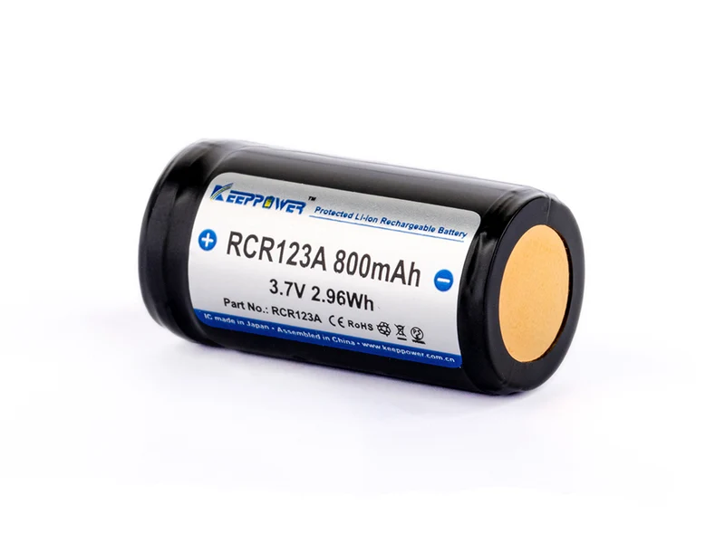 Keeppower RCR123A 16340 - 800mAh, 3,6V - 3,7V Li-Ionen-Akku geschützt
