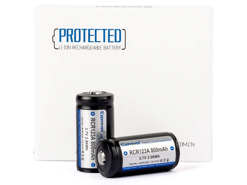 Keeppower RCR123A 16340 - 800mAh, 3,6V - 3,7V Li-Ionen-Akku geschützt