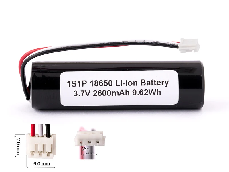 Keeppower 1S1P 18650 2600mAh Li-Ion-Akku mit BMS-Schutz (18650 26J) und Kabelanschluss