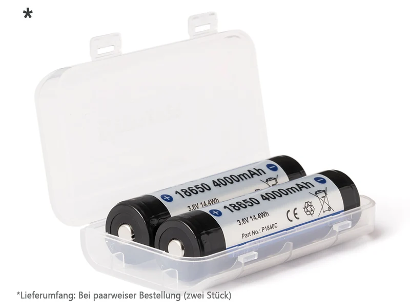 Keeppower 18650 - 4000mAh 3,6V - 3,7V Li-Ion-Akku geschützt (Pluspol erhöht) P1840C