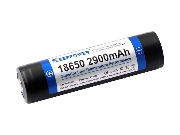 Keeppower 18650 Niedrigtemperatur Li-Ionen 3,6V - 3,7V 2900mAh Akku PCB geschützt
