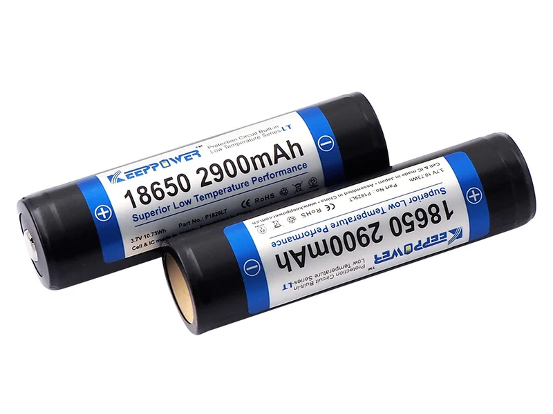 Keeppower 18650 Niedrigtemperatur Li-Ionen 3,6V - 3,7V 2900mAh Akku PCB geschützt