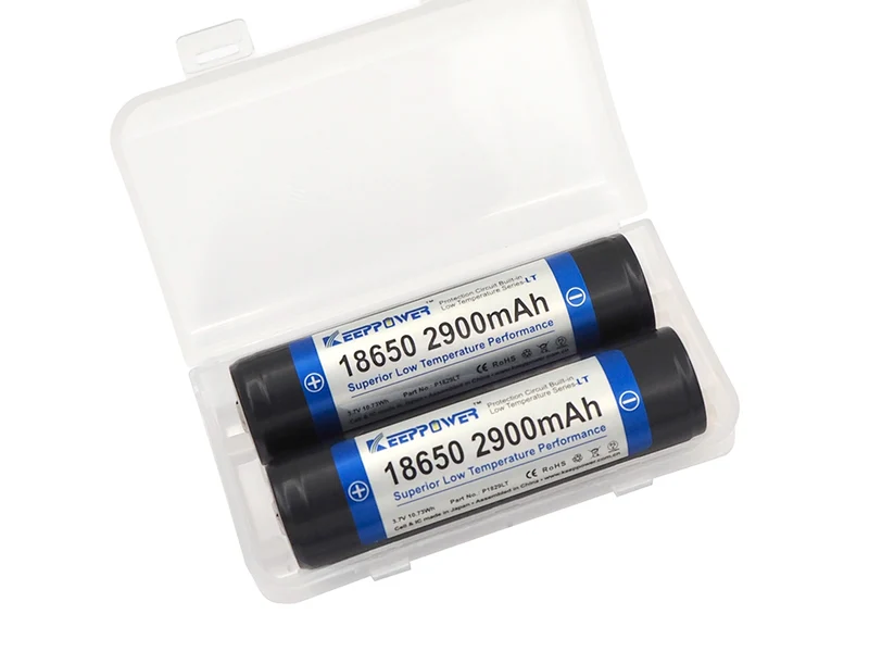 Keeppower 18650 Niedrigtemperatur Li-Ionen 3,6V - 3,7V 2900mAh Akku PCB geschützt