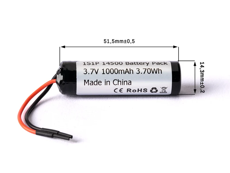 Keeppower 1S1P 14500 3,6V - 3,7V 1000mAh Li-Ion-Akku mit BMS-Schutz