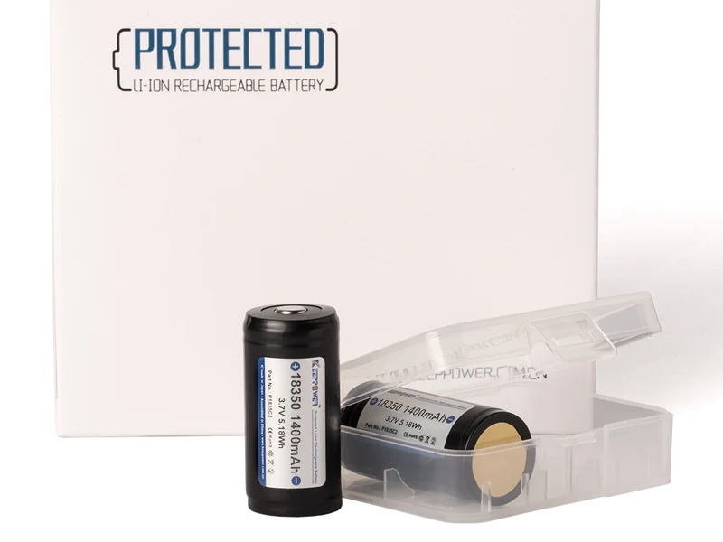 Keeppower 18350 - 1400mAh, 3,6V - 3,7V Li-Ionen-Akku PCB geschützt