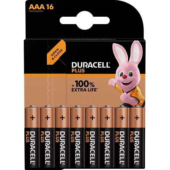 Duracell PLUS AAA LR03 MN2400 100% Extra Life - 16er Blister