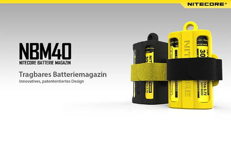 Nitecore Batteriemagazin aus umweltfreundlichen Dampfphasen-Gummi NBM40