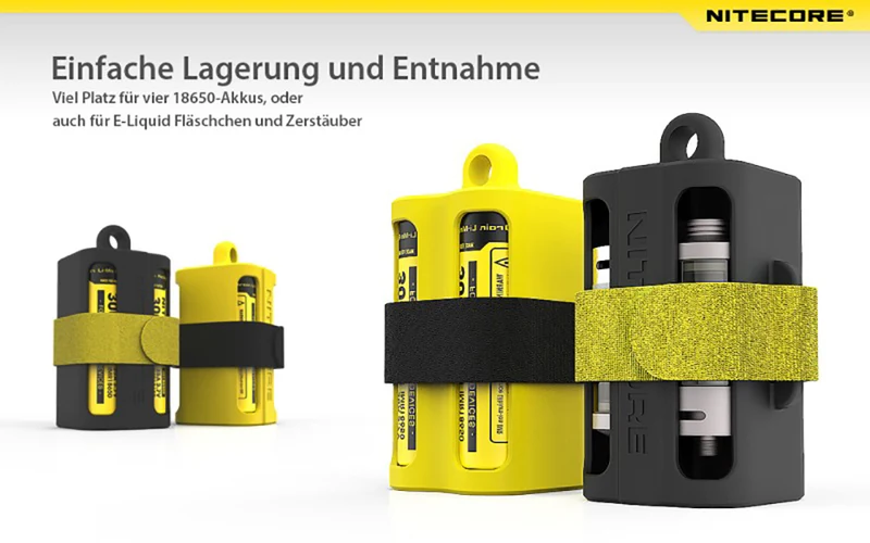 Nitecore Batteriemagazin aus umweltfreundlichen Dampfphasen-Gummi NBM40