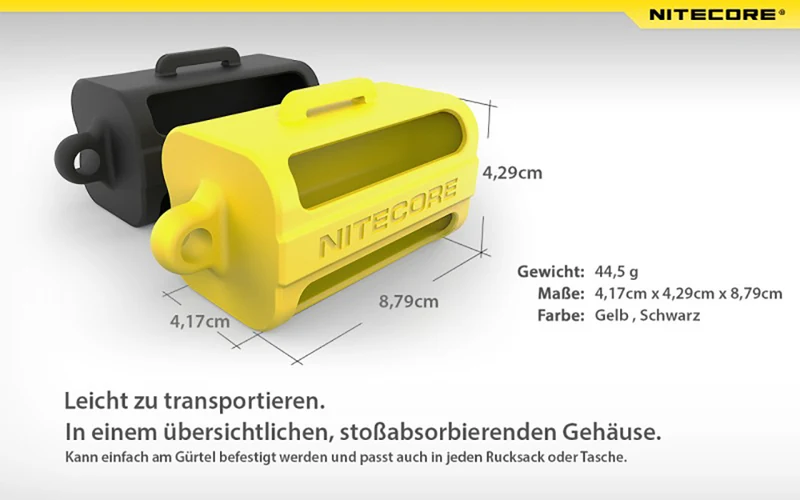 Nitecore Batteriemagazin aus umweltfreundlichen Dampfphasen-Gummi NBM40
