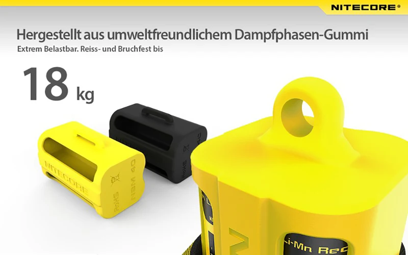 Nitecore Batteriemagazin aus umweltfreundlichen Dampfphasen-Gummi NBM40