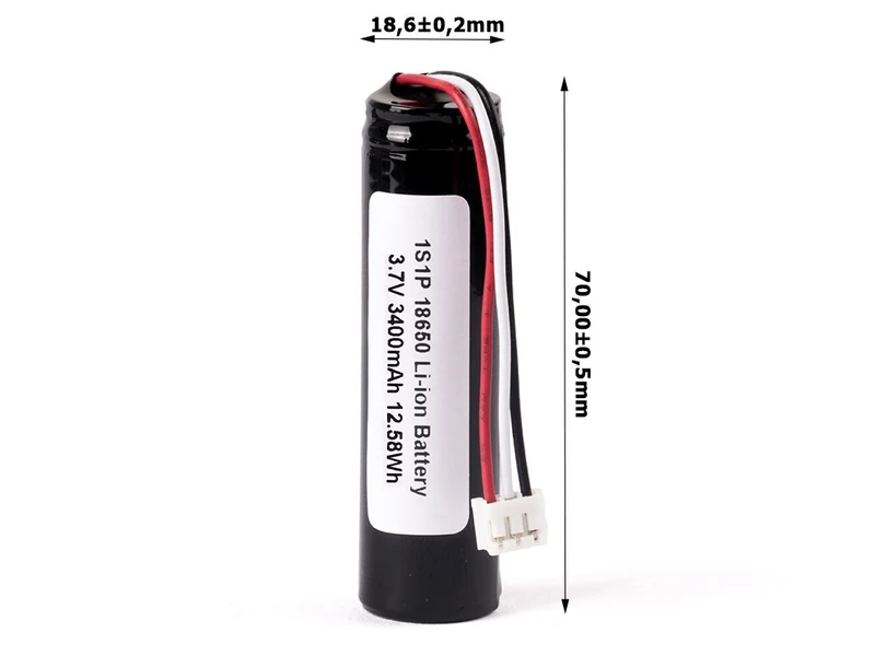 Keeppower 1S1P 18650 3400mAh 3,6V - 3,7V Li-Ion-Akku PCB/BMS geschützt mit Kabelanschluss