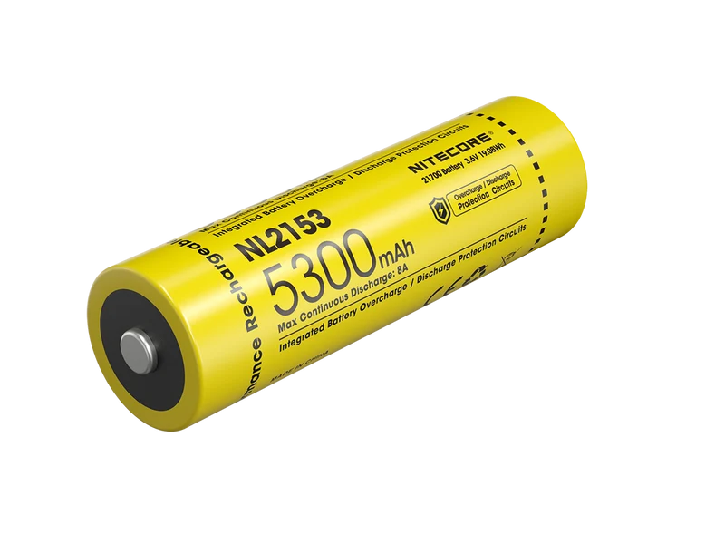NiteCore 21700 NL2153 - 5300mAh, 8A, Li-Ionen 3,6V - PCB geschützt