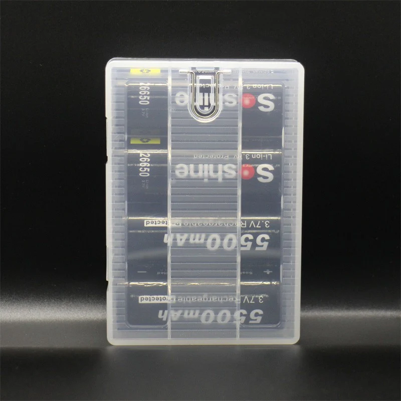 Soshine Akku-Aufbewahrungsbox für 4x 26650 transparent