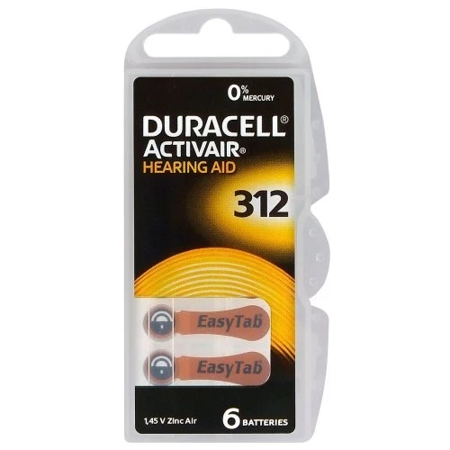 Duracell Activair Hörgeräte Batterien HG0% Model 312 6er Blister