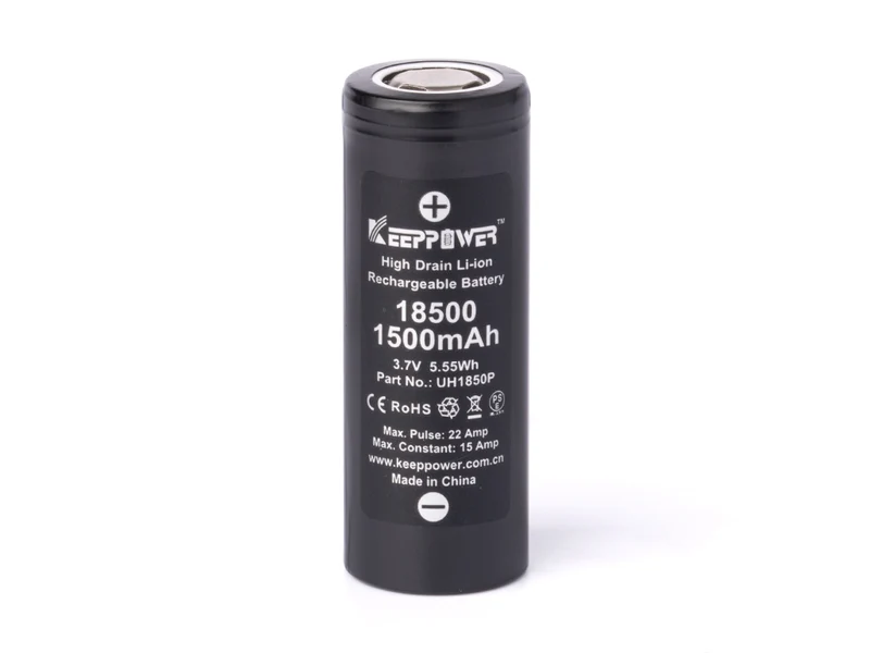 Keeppower 18500 - 1500mAh, 3,6V - 3,7V max. 22A Li-Ion-Akku UH1850P