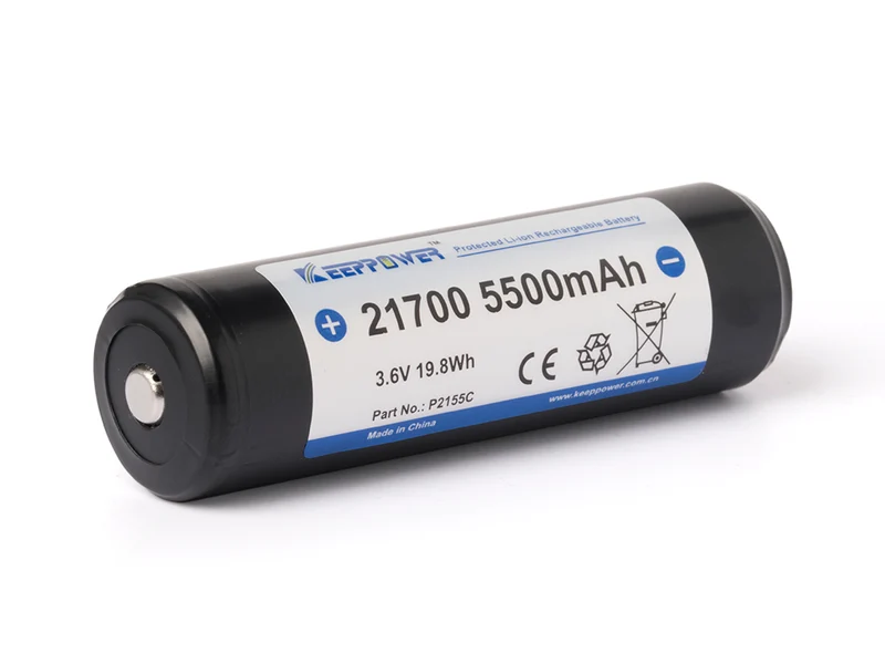 Keeppower 21700 - 5500mAh, 3,6V - 3,7V Li-Ion-Akku *BMS/PCB geschützt P2155C