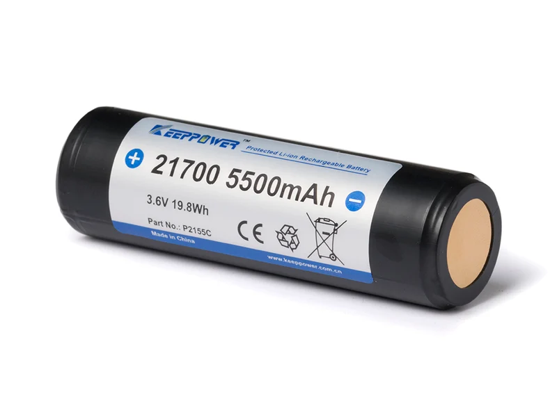 Keeppower 21700 - 5500mAh, 3,6V - 3,7V Li-Ion-Akku *BMS/PCB geschützt P2155C