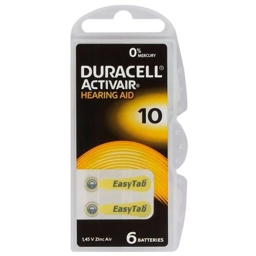 Duracell Activair Hörgeräte-Batterien HG0% Model 10