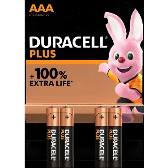 Duracell PLUS AAA LR03 MN2400 100% Extra Life - 4 Stück