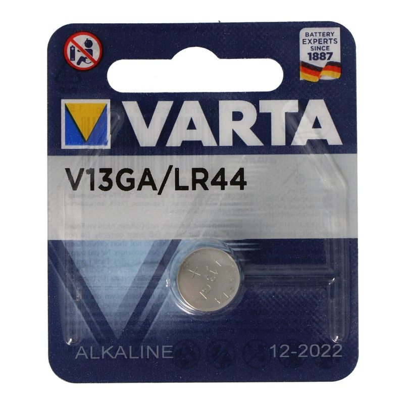 Varta V13GA, LR44, GPA76, 82, LR1154, 357A Knopfzelle