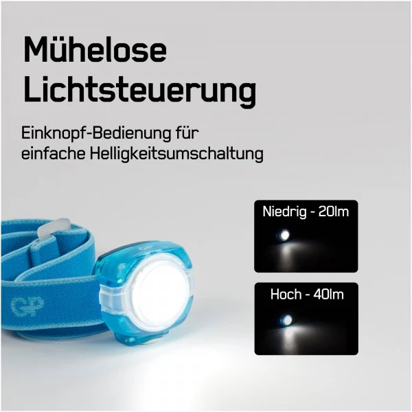 Stirnlampe GP CH31 40lumen inkl. 2x CR2025 Lithium Knopfzellen