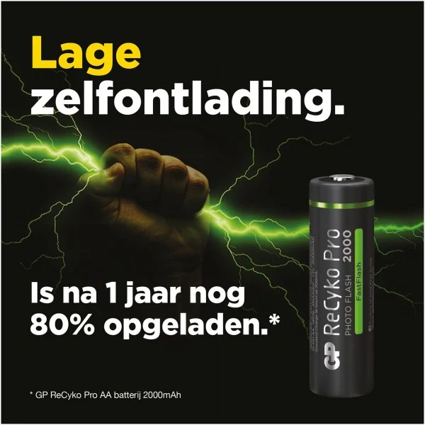 AA Akku GP NiMH 2000 mAh ReCyko Pro Photoflash 1,2V 4 Stück