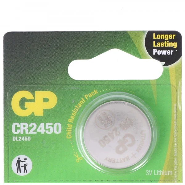 CR2450 GP Lithium Knopfzelle 3V 5 Stück