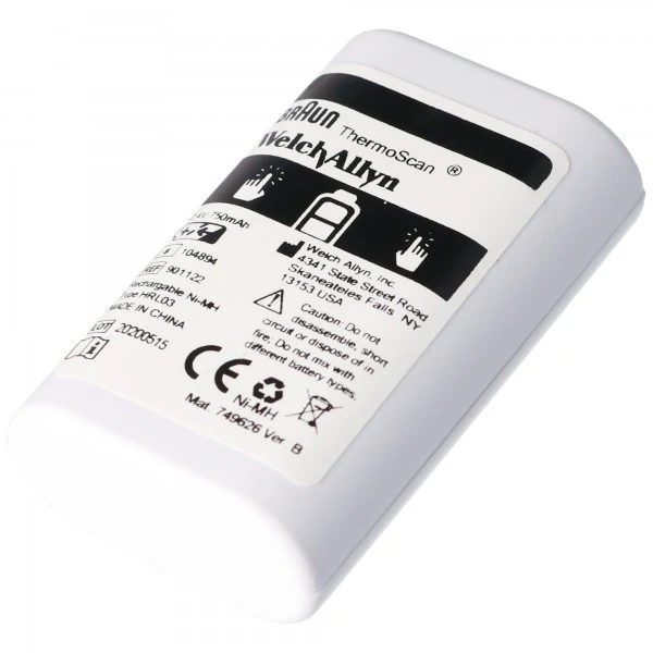 Original NiMH Akku Braun, Welch Allyn Thermoscan Pro 6000 - Typ 104894