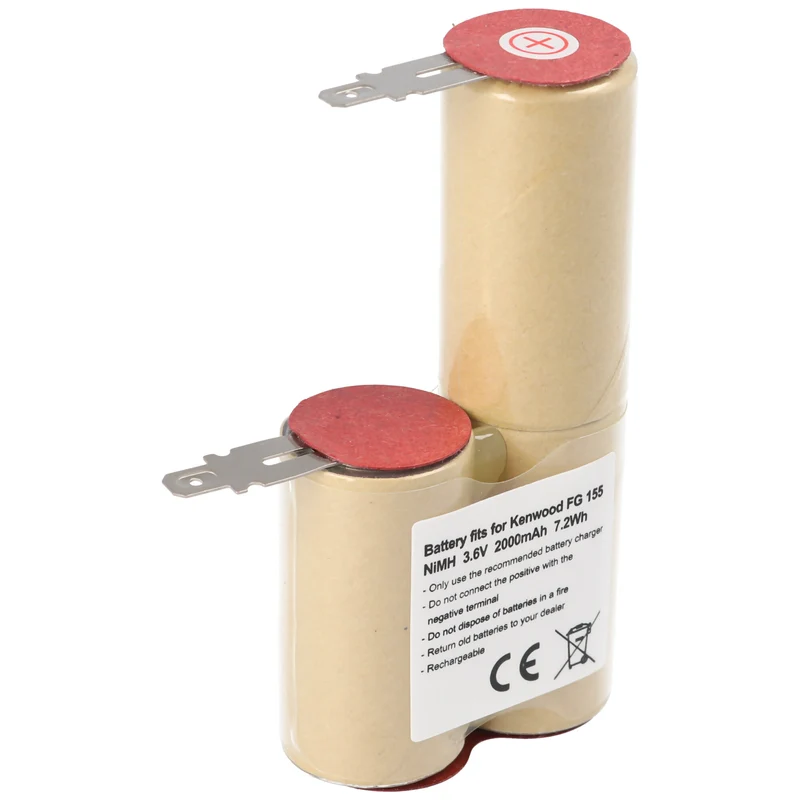 AccuCell Ersatz-Akku (KR325) für elektrische Käsereibe 3,6 Volt 2500mAh Kenwood, FG-155, FG-155