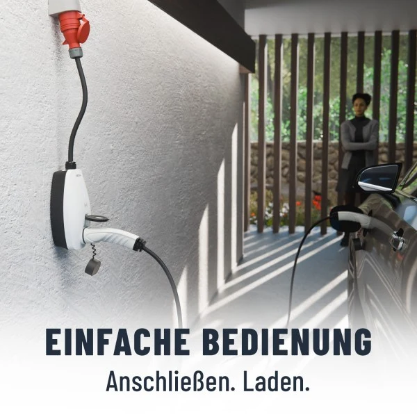 Absina Wallbox Mode3 CEE Eingangskabel 0,6m / Typ2 Ausgang 11KW 8-16A, mit APP Steuerung und APP Anzeige wie Ladespannung, Ladeleistung und Ladezeit