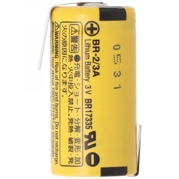 BR-2/3 A Panasonic Lithium Batterie 3,0 Volt mit Lötfahnen in Z-Form