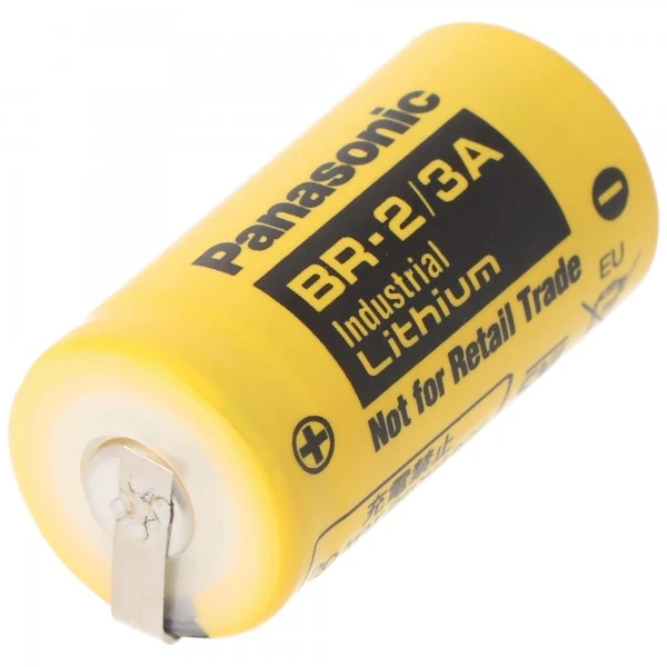 BR-2/3 A Panasonic Lithium Batterie 3,0 Volt mit Lötfahnen in U-Form