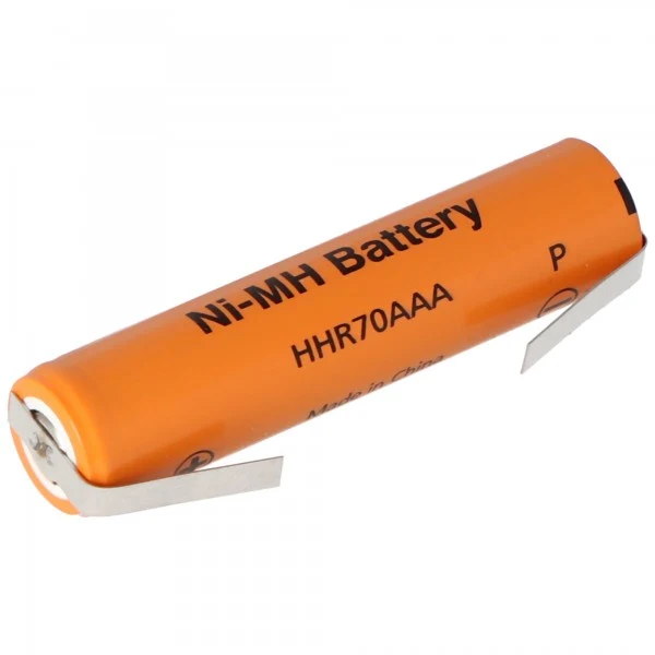 Panasonic Flat Top HHR-70AAAE4 NiMH Akku 1,2V 700mAh / AAA mit Lötfahne U-Form